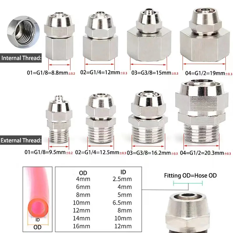 Copper Pneumatic Fittings Air  - Compression Fitting Brass ulasan dan harga